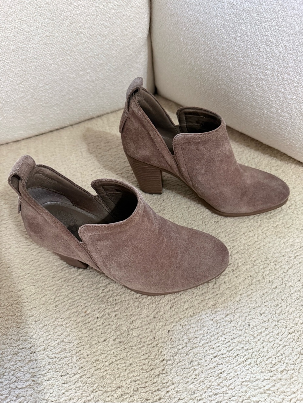 Vince Camuto Taupe Suede Ankle Booties - Picture 4 of 8